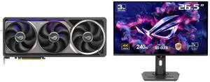 ASUS ROG Astral GeForce RTX 5090 32GB GDDR7 OC Edition ROG-ASTRAL-RTX5090-O32G-GAMING DLSS 4.0 PCI Express 5.0 Graphics Card ASUS ROG Strix 27" 4K QD-OLED Gaming Monitor (XG27UCDMG) - 240Hz, 0.03ms, OLED Anti-Flicker 2.0, Custom Heatsink, O