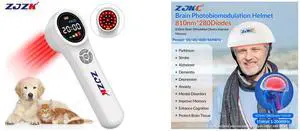 ZJZK lllt Cold Laser Therapy Laser For Muscle Pain 660nm 810nm 980nm For Acute And Chronic Pain And Arthritis Home Portable ZJZK 810nm near-infrared light Helmet brain photobiomodulation improve brain health