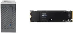 ASRock DESKMINI 310W Mini / Booksize Barebone System SAMSUNG 990 EVO SSD 2TB, PCIe Gen 4x4, Gen 5x2 M.2 2280 NVMe Internal Solid State Drive, Speeds Up to 5,000MB/s, Upgrade Storage for PC Computer, Laptop, MZ-V9E2T0B/AM, Black