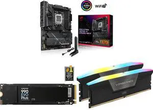 Motherboard SSD Memory Combo - ASUS ROG STRIX X870E-H GAMING WIFI7 Bundle with SAMSUNG MZ-V9S2T0B/AM and Corsair CMH32GX5M2E6000C36 Motherboard SSD Memory Combo - ASUS ROG STRIX X870E-H GAMING WIFI7 Bundle with SAMSUNG MZ-V9S2T0B/AM and Corsair CMH32GX5M2E6000C36