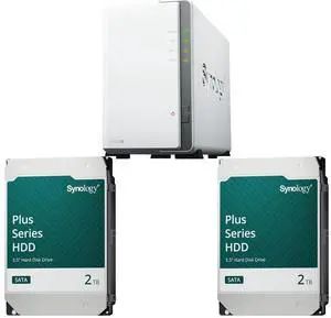 Synology 2-bay DiskStation DS223j (Diskless) 2 x Synology HAT3300 2TB Plus Series SATA HDD 3.5"