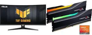 ASUS TUF Gaming 34" Ultra-wide Curved Monitor (VG34VQ3B) - 21:9 QHD (3440x1440), 180Hz, 1ms, Extreme Low Motion Blur Sync, FreeSync Premium, Speaker, 90% DCI-P3, DisplayWidget Center G.SKILL Trident Z5 Neo RGB Series 64GB (2 x 32GB) 288-Pin ASUS TUF Gaming 34" Ultra-wide Curved Monitor (VG34VQ3B) - 21:9 QHD (3440x1440), 180Hz, 1ms, Extreme Low Motion Blur Sync, FreeSync Premium, Speaker, 90% DCI-P3, DisplayWidget Center G.SKILL Trident Z5 Neo RGB Series 64GB (2 x 32GB) 288-Pin