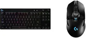 Logitech G PRO Mechanical Gaming Keyboard, Ultra Portable Tenkeyless Design, Detachable Micro USB Cable, 16.8 Million Color LIGHTSYNC RGB Backlit Keys Logitech G903 LIGHTSPEED Wireless Gaming Mouse W/ Hero 25K Sensor, PowerPlay Compatible,
