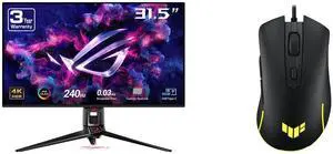 ASUS ROG Swift 32" 4K OLED Gaming Monitor (PG32UCDM) - UHD (3840 x 2160), QD-OLED, 240Hz, 0.03ms, G-SYNC Compatible, Custom Heatsink, Graphene Film, 99% DCI-P3, True 10-bit, 90W USB-C ASUS TUF Gaming M3 Gen II ultralight 59-gram wired gamin