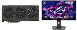 XFX Swift Radeon RX 9070 Graphics Card RX-97SWFT3B7 ASUS ROG Strix 27" 4K QD-OLED Gaming Monitor (XG27UCDMG) - 240Hz, 0.03ms, OLED Anti-Flicker 2.0, Custom Heatsink, OLED Care Pro, Neo Proximity Sensor, 99% DCI-P3, True 10-bit color XFX Swift Radeon RX 9070 Graphics Card RX-97SWFT3B7 ASUS ROG Strix 27" 4K QD-OLED Gaming Monitor (XG27UCDMG) - 240Hz, 0.03ms, OLED Anti-Flicker 2.0, Custom Heatsink, OLED Care Pro, Neo Proximity Sensor, 99% DCI-P3, True 10-bit color