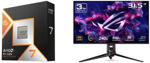 AMD Ryzen 7 9800X3D - Ryzen 7 9000 Series Zen 5 8-Core 5.2 GHz - Socket AM5 120W - AMD Radeon Graphics Desktop Processor - 100-100001084WOF ASUS ROG Swift 32" 4K OLED Gaming Monitor (PG32UCDM) - UHD (3840 x 2160), QD-OLED, 240Hz, 0.03ms, G-