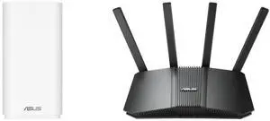 ASUS ZenWiFi BD5 Outdoor Dual-band WiFi 7 Mesh, 5000 Mbps, 2500 sq. ft. (1pk), Dual 2.5G Ports, IP65, PoE Powered, Wall and Pole Mount, VPNs ASUS RT-BE82U Dual-band WiFi 7 (802.11be) Smart AiMesh Extendable Router, 6500 Mbps, Five 2.5GbE po
