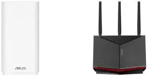 ASUS ZenWiFi BD5 Outdoor Dual-band WiFi 7 Mesh, 5000 Mbps, 2500 sq. ft. (1pk), Dual 2.5G Ports, IP65, PoE Powered, Wall and Pole Mount, VPNs ASUS RT-BE86U BE6800 Dual-Band WiFi 7 Router, Supports 4096-QAM, MLO, AI WAN Detection, AiMesh, Sub ASUS ZenWiFi BD5 Outdoor Dual-band WiFi 7 Mesh, 5000 Mbps, 2500 sq. ft. (1pk), Dual 2.5G Ports, IP65, PoE Powered, Wall and Pole Mount, VPNs ASUS RT-BE86U BE6800 Dual-Band WiFi 7 Router, Supports 4096-QAM, MLO, AI WAN Detection, AiMesh, Sub