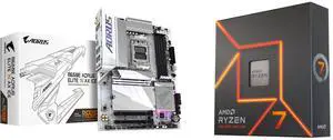 Motherboard CPU Combo - GIGABYTE B650E AORUS ELITE X ICE Bundle with AMD 7700X