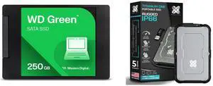 Western Digital Green 2.5" 240GB SATA III Internal Solid State Drive (SSD) WDS240G3G0A Titanium Micro 250GB External SSD, Titanium One Up to 500MB/s, Wrap-around USB-C 3.2 Gen 2, Rugged IP66 Water&Drop Resistance, Portable Solid State Drive