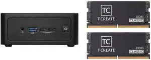 ASRock Industrial 4X4 BOX-AI350 Barebone Systems- Mini-PC (AMD Ryzen™ AI 7 350 (Kraken Point APU), DDR5 5600, support Quad-Display, USB4, Fanned BOX) Single Unit - Memory and Storage Sold Separately Team T-CREATE CLASSIC 32GB (2 x 16GB) 262
