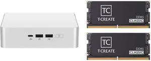 ASUS NUC 15 Pro+ Barebone Mini PC with Intel Core Ultra 7 255H  CPU, 2x DDR5 SO-Dimm Slots, Dual Storage Design, Thunderbolt™ 4, Wi-Fi 7, Aluminum Chassis  - Memory and Storage Sold Separately Team T-CREATE CLASSIC 64GB (2 x 32GB) 262-Pin D