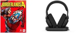 Borderlands 4 - PC [Steam Online Game Code] Fractal Design Scape Dark RGB Wireless Gaming Headset w/ Immersive Audio, USB Dongle & BT 5.3, Charging Stand, 40-Hr Battery, compatible with PC, Mac, PS4, PS5, Switch, Mobile - Black (FD-HS-SCA1-