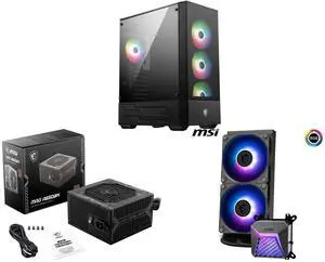 Computer Case PSU CPU Cooler Combo -  MSI MAG FORGE 112R Bundle with  MSI MAG A650BN  and MSI MAG CORELIQUID A15 240