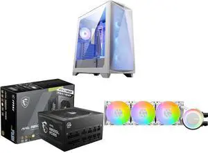 Computer Case PSU CPU Cooler Combo -  MSI MPG GUNGNIR 300R AIRFLOW WHITE Bundle with  MSI MAG A850GL PCIE5  and MSI MAG CORELIQUID E360 WH