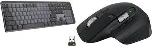 Logitech MX Mechanical Wireless Illuminated Performance Keyboard, Tactile Quiet Switches, Backlit Keys, Bluetooth, USB-C, macOS, Windows, Linux, iOS, Android, Graphite Logitech MX Master 3S - Wireless Performance Mouse with Ultra-fast Scrol