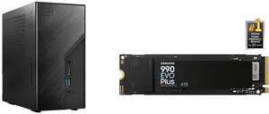 ASRock DESKMINI X600W/ USB4 Black Barebone System SAMSUNG 990 EVO PLUS SSD 4TB, PCIe Gen 4x4 | Gen 5x2 M.2 2280, Speeds Up-to 7,250 MB/s, Upgrade Storage for PC/Laptops, HMB Technology and Intelligent Turbowrite 2.0 (MZ-V9S4T0B/AM)