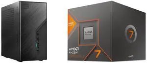 ASRock DESKMINI X600W/ USB4 Black Barebone System AMD Ryzen 7 8700G - Ryzen 7 8000-G Series 8-Core 4.2 GHz Socket AM5 65W AMD Radeon 780M Desktop CPU Processor - 100-100001236BOX