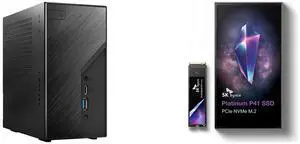 ASRock DESKMINI X600W/ USB4 Black Barebone System SK hynix Platinum P41 M2 SSD 1TB, M.2 2280 NVME PCIe Gen4.0 Internal SSD  l Up to 7,000MB/S l with 176-Layer NAND Flash