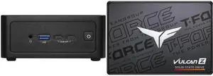 ASRock Industrial 4X4 BOX-AI340 Barebone Systems- Mini-PC (AMD Ryzen™ AI 5 340 CPU Kraken Point APU, DDR5 5600, support Quad-Display, USB4, Fanned BOX) Single Unit - Memory and Storage Sold Separately Team Group T-FORCE VULCAN Z 2.5" 512GB