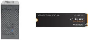 ASRock DESKMINI 310W Mini / Booksize Barebone System WD_BLACK 1TB SN850X NVMe Internal Gaming SSD Solid State Drive - Gen4 PCIe, M.2 2280, Up to 7,300 MB/s - WDS100T2X0E