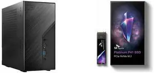 ASRock DESKMINI X300W AMD X300 mini PC Barebone AMD AM4 Socket W/O CPU  HDMI,DisplayPort, D-Sub Gigabit LAN SK hynix Platinum P41 M2 SSD 1TB, M.2 2280 NVME PCIe Gen4.0 Internal SSD  l Up to 7,000MB/S l with 176-Layer NAND Flash