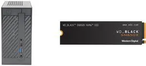 ASRock DESKMINI 310W Mini / Booksize Barebone System WD_BLACK 2TB SN850X NVMe Internal Gaming SSD Solid State Drive - Gen4 PCIe, M.2 2280, Up to 7,300 MB/s - WDS200T2X0E