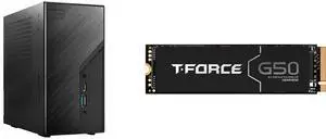 ASRock DESKMINI X300W AMD X300 mini PC Barebone AMD AM4 Socket W/O CPU  HDMI,DisplayPort, D-Sub Gigabit LAN Team Group T-FORCE G50 M.2 2280 2TB PCIe 4.0 x4 with NVMe 1.4 TLC Internal Solid State Drive (SSD) TM8FFE002T0C129