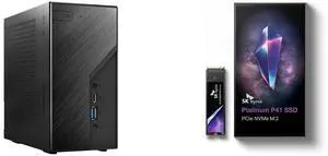 ASRock DESKMINI X300W AMD X300 mini PC Barebone AMD AM4 Socket W/O CPU  HDMI,DisplayPort, D-Sub Gigabit LAN SK hynix Platinum P41 M2 SSD 2TB, M.2 2280 NVME PCIe Gen4.0 Internal SSD  l Up to 7,000MB/S l with 176-Layer NAND Flash