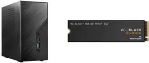 ASRock DESKMINI X300W AMD X300 mini PC Barebone AMD AM4 Socket W/O CPU  HDMI,DisplayPort, D-Sub Gigabit LAN WD_BLACK 1TB SN8100 NVMe SSD Internal Solid State Drive - Gen 5 PCIe 5.0x4, M.2 2280, Seq. Read Speeds Up to 14,900 MB/s, Best for A