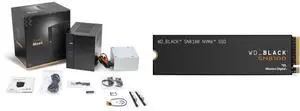 ASRock DESKMEET B660 Mini PC Barebone System support Intel 14th/13th/12th Gen CPU, supports a discrete ITX Video Card slot, CPU, Video Card , Memory, Storage are not included , 8 Liter compact size WD_BLACK 1TB SN8100 NVMe SSD Internal Soli