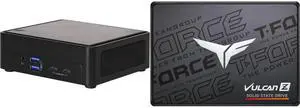 ASRock Industrial NUCS BOX-1340P/D4 Black Barebone Systems - Mini-PC(Intel® 13th Gen (Raptor Lake-P) Core™ Processors i5-1340P, Supports Quad display, 2 x HDMI 2.0b, 2 x DP 1.4a (from Type-C)) Team Group T-FORCE VULCAN Z 2.5" 512GB SATA III