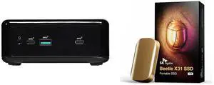 ASRock Industrial NUC BOX-J6412 Black Mini / Booksize Barebone System SK hynix Beetle X31 1TB Portable SSD with DRAM, up to 1050MB/s, USB 3.2 Gen2, External Hard Drive Compatible with PC, Mac, Laptop, PS5