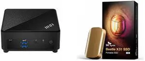MSI Cubi 5 12M-086BUS Intel SoC Intel Core i3-1215U WIFI 6E 1xHDMI out(2.0b) 1x DP-out(1.4) 2xRJ45 4 USB 3.2 Barebone Systems - Mini-PC,Single Unit - Memory and Storage Sold Separately SK hynix Beetle X31 1TB Portable SSD with DRAM, up to 1