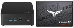 MSI Cubi NUC 13MQG 202BUS Mini Barebone PC, Intel Core i7-1365U vPro Enterprise, ( windows os, RAM, HDD are not included)   Cubi13MQG202B Team Group T-FORCE VULCAN Z 2.5" 512GB SATA III 3D NAND Internal Solid State Drive (SSD) T253TZ512G0C1