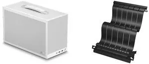PCCOOLER CPS K101 MESH PC Case, Portable Desktop Mini ITX Case, Four-side SPCC Mesh Panel, 3 x 12015 Fans Pre-installed, Clip-on Quick Release Side Panel, White (PCIe Riser Cable Not Included) PCCOOLER CPS RC185 PCI-E 4.0 X16 Riser Cable, 1