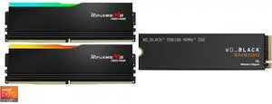Memory SSD Combo -  G.SKILL F5-6000J3636F16GX2-RM5NRK Bundle with  SanDisk WDS400T1X0M