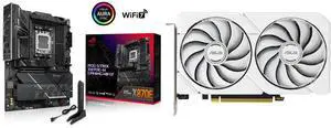 Motherboard GPU Combo -  ASUS ROG STRIX X870E-H GAMING WIFI7 Bundle with  ASUS DUAL-RX9060XT-16G-WHITE