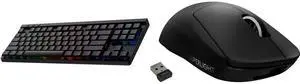 Logitech G515 LIGHTSPEED TKL Low Profile Wireless Gaming Keyboard - GL Brown Tactile Switches, LIGHTSYNC RGB, Thin Tenkeyless Design, PBT Keycaps - Black Logitech G PRO X SUPERLIGHT Wireless Gaming Mouse, Ultra-Lightweight, HERO 25K Sensor,
