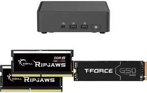 ASUS NUC 15 Pro RNUC15CRKU50000U Black Barebone System w/ Intel Ultra 5 225H CPU, Integrated - Intel Arc 130T Graphics ,US cord, Single Unit - Memory and Storage Sold Separately G.SKILL Ripjaws SO-DIMM 32GB (2 x 16GB) 262-Pin DDR5 SO-DIMM D ASUS NUC 15 Pro RNUC15CRKU50000U Black Barebone System w/ Intel Ultra 5 225H CPU, Integrated - Intel Arc 130T Graphics ,US cord, Single Unit - Memory and Storage Sold Separately G.SKILL Ripjaws SO-DIMM 32GB (2 x 16GB) 262-Pin DDR5 SO-DIMM D