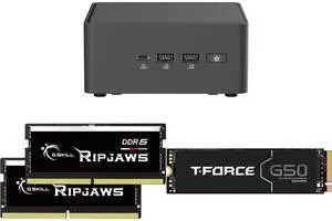 ASUS NUC 15 Pro RNUC15CRHU50000U Black Barebone System w/ Intel Ultra 5 225H CPU, Integrated - Intel Arc 130T Graphics ,US cord, Single Unit - Memory and Storage Sold Separately G.SKILL Ripjaws SO-DIMM 32GB (2 x 16GB) 262-Pin DDR5 SO-DIMM D ASUS NUC 15 Pro RNUC15CRHU50000U Black Barebone System w/ Intel Ultra 5 225H CPU, Integrated - Intel Arc 130T Graphics ,US cord, Single Unit - Memory and Storage Sold Separately G.SKILL Ripjaws SO-DIMM 32GB (2 x 16GB) 262-Pin DDR5 SO-DIMM D