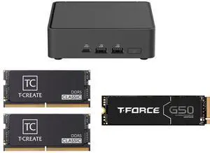 ASUS NUC 15 Pro RNUC15CRKU70000U Black Barebone System w/ Intel Ultra 7 255H CPU, Integrated - Intel Arc 140T Graphics ,US cord, Single Unit - Memory and Storage Sold Separately Team T-CREATE CLASSIC 64GB (2 x 32GB) 262-Pin DDR5 SO-DIMM DDR