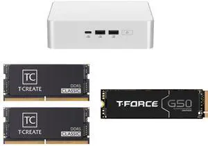 ASUS NUC 15 Pro+ Barebone Mini PC with Intel Core Ultra 7 255H CPU, 2x DDR5 SO-Dimm Slots, Dual Storage Design, Thunderbolt™ 4, Wi-Fi 7, Aluminum Chassis - Memory and Storage Sold Separately Team T-CREATE CLASSIC 64GB (2 x 32GB) 262-Pin D ASUS NUC 15 Pro+ Barebone Mini PC with Intel Core Ultra 7 255H CPU, 2x DDR5 SO-Dimm Slots, Dual Storage Design, Thunderbolt™ 4, Wi-Fi 7, Aluminum Chassis - Memory and Storage Sold Separately Team T-CREATE CLASSIC 64GB (2 x 32GB) 262-Pin D