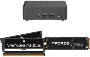 ASUS NUC 15 Pro RNUC15CRKU50000U Black Barebone System w/ Intel Ultra 5 225H CPU, Integrated - Intel Arc 130T Graphics ,US cord, Single Unit - Memory and Storage Sold Separately CORSAIR Vengeance 64GB (2 x 32GB) 262-Pin DDR5 SO-DIMM DDR5 56