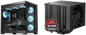PCCOOLER CPS C3 T700 PC Case, Dual-Chamber Mid-Tower ATX Case, High-Airflow Computer Case, BTF Motherboard Supports, Sturdy Tempered Glass Front & Side Panels, Black (Fans Not Included) PCCOOLER CPS RZ820 Dual Tower CPU Air Cooler, 8 Heat P