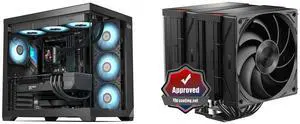 PCCOOLER CPS C3 T700 PC Case, Dual-Chamber Mid-Tower ATX Case, High-Airflow Computer Case, BTF Motherboard Supports, Sturdy Tempered Glass Front & Side Panels, Black (Fans Not Included) PCCOOLER CPS RZ620 Dual Tower CPU Air Cooler, 6 Heat P
