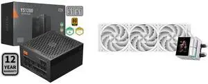 PCCOOLER CPS YS1200 Fully Modular Power Supply, 80 PLUS Gold 1200W PSU, 12V-2x6 Cable, ATX 3.1 & PCIe 5.1 Ready, 105°C Rated Japanese Capacitors, ECO Mode, 135mm FDB Fan, 12 Years Warranty PCCOOLER CPS DS360 Display AIO CPU Liquid Cooler, 3 PCCOOLER CPS YS1200 Fully Modular Power Supply, 80 PLUS Gold 1200W PSU, 12V-2x6 Cable, ATX 3.1 & PCIe 5.1 Ready, 105°C Rated Japanese Capacitors, ECO Mode, 135mm FDB Fan, 12 Years Warranty PCCOOLER CPS DS360 Display AIO CPU Liquid Cooler, 3