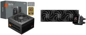 PCCOOLER CPS KN750 Fully Modular Power Supply, 80 PLUS Gold 750W PSU, Native 12V-2x6 Connector, ATX 3.1 & PCIe 5.1 Ready, Dual CPU Power Cables, 105°C Rated Japanese Capacitors, P3-KN750-G1F PCCOOLER CPS DS360 Display AIO CPU Liquid Cooler,
