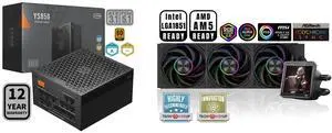 PCCOOLER CPS YS850 Fully Modular Power Supply, 80 PLUS Gold 850W PSU, 12V-2x6 Cable,  ATX 3.1 & PCIe 5.1 Ready, 105°C Rated Japanese Capacitors, ECO Mode, 135mm FDB Fan, 12 Years Warranty PCCOOLER CPS DT360 ARGB Display AIO CPU Liquid Coole
