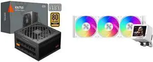 PCCOOLER CPS KN750 Fully Modular Power Supply, 80 PLUS Gold 750W PSU, Native 12V-2x6 Connector, ATX 3.1 & PCIe 5.1 Ready, Dual CPU Power Cables, 105°C Rated Japanese Capacitors, P3-KN750-G1F PCCOOLER CPS GT360 ARGB Display AIO CPU Liquid Co